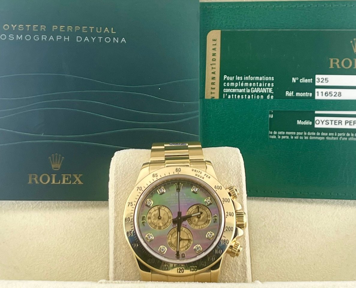 Daytona 18K Gelbgold, Tahiti-Diamant-Zifferblatt, Komplettset, 2010, nach Service