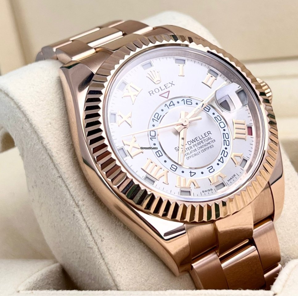 Sky-Dweller 18K Roségold, Jahreskalender, Sundust-Zifferblatt