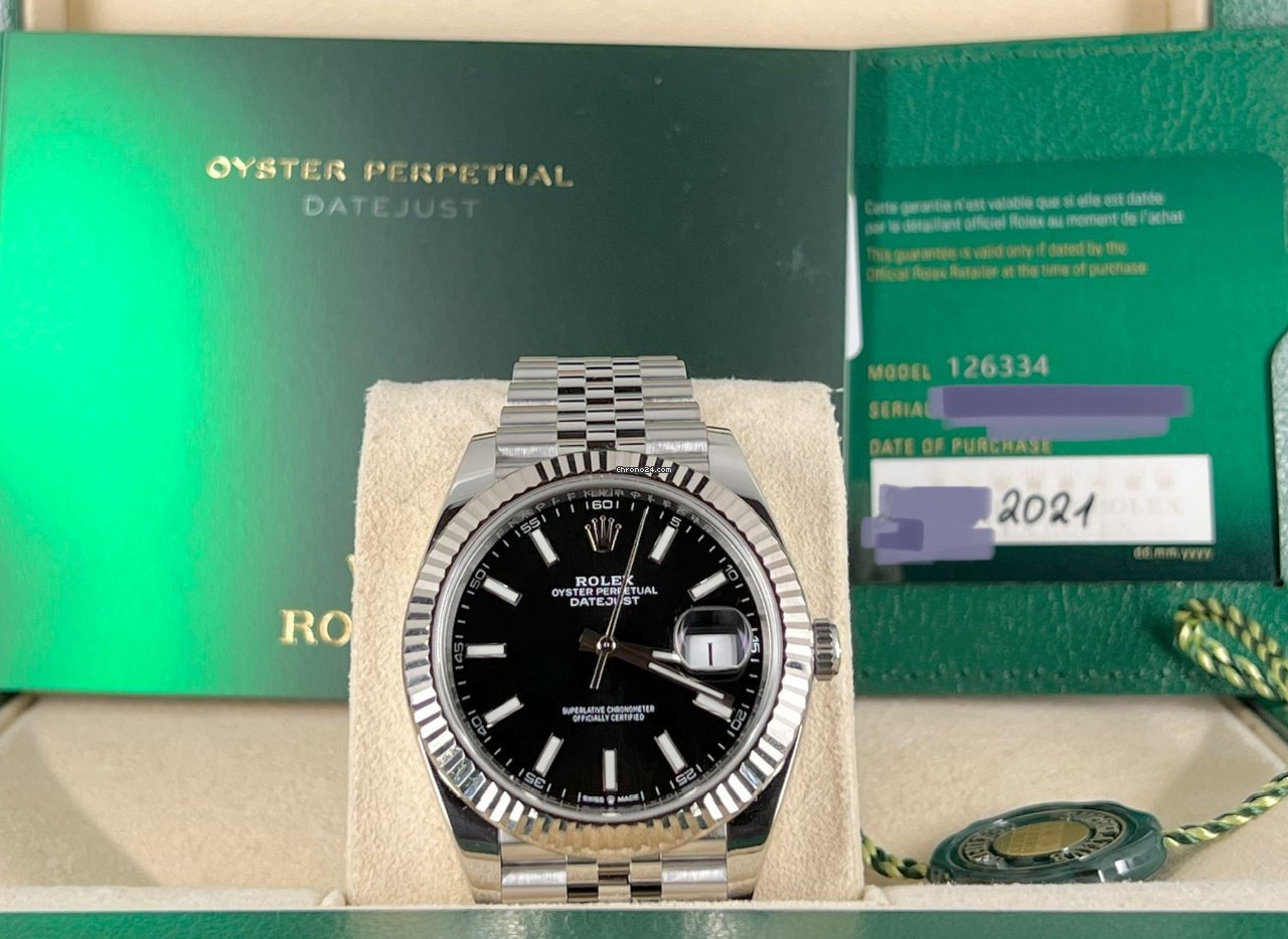 Datejust 41 18K Weißgoldlünette, Jubilee-Armband, wie neu
