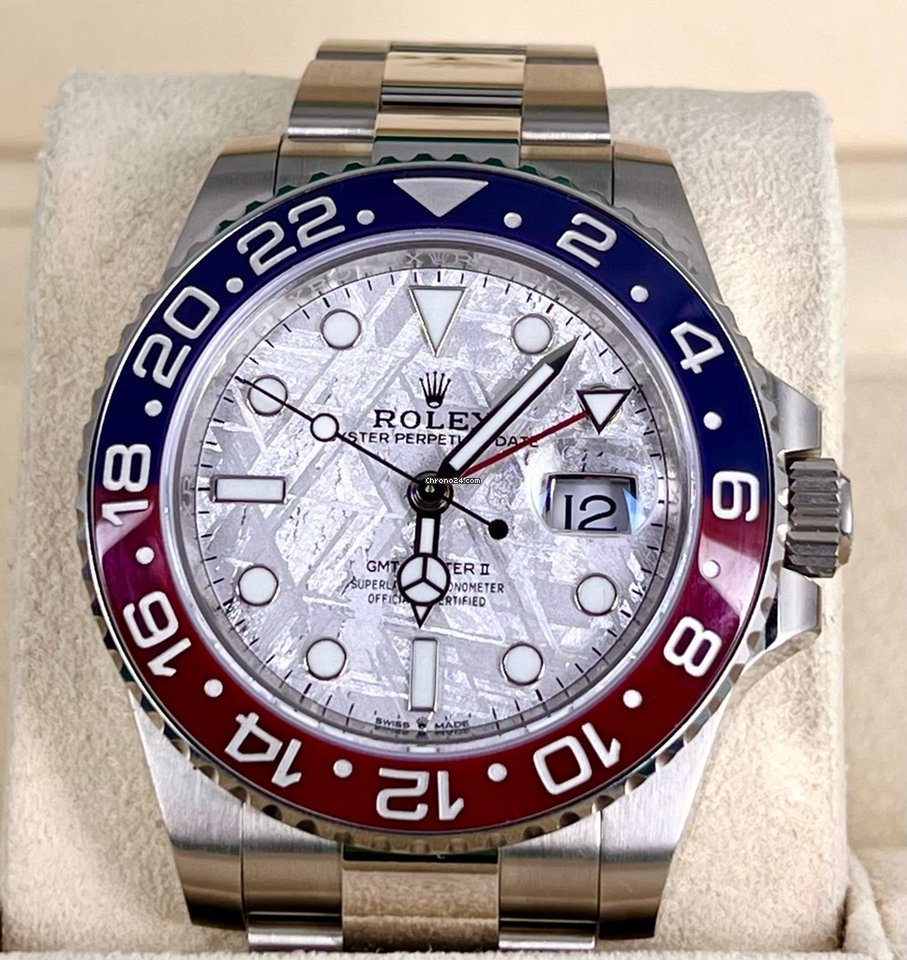 GMT-Master II Meteoriten-Zifferblatt, 18K Weißgold, Komplettset, neuwertiger Zustand