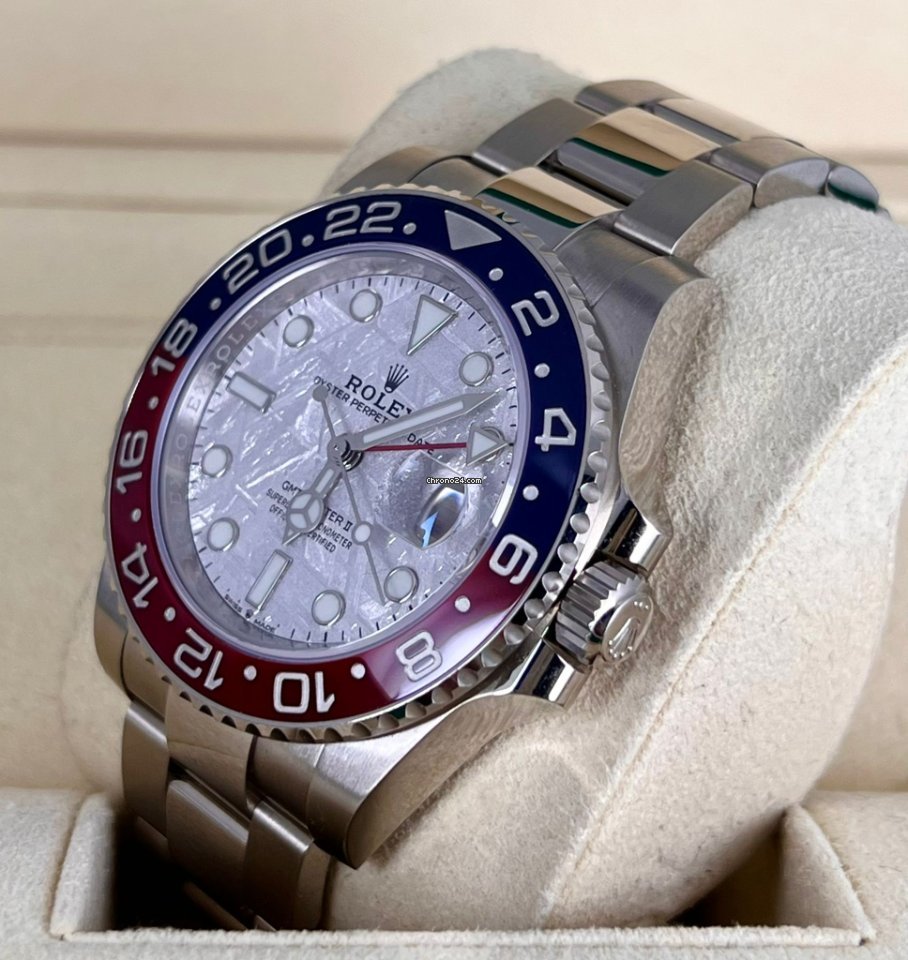GMT-Master II Meteoriten-Zifferblatt, 18K Weißgold, Komplettset, neuwertiger Zustand