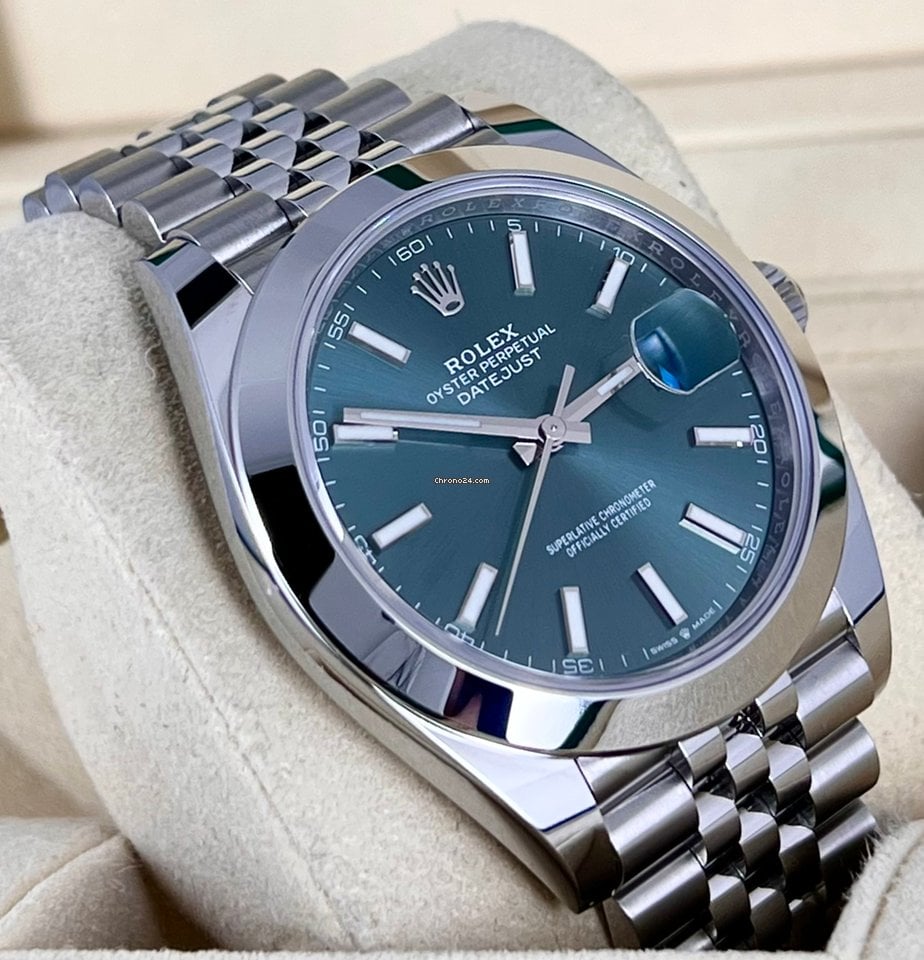 Datejust 41 mintgrünes Zifferblatt, Jubilee-Armband, Komplettset