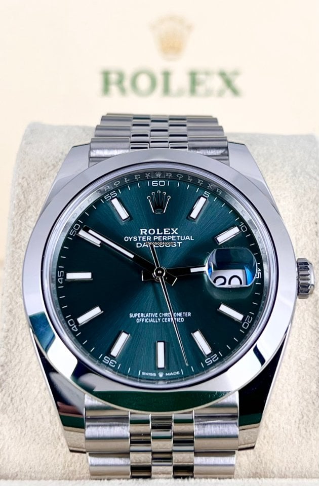 Datejust 41 mintgrünes Zifferblatt, Jubilee-Armband, Komplettset