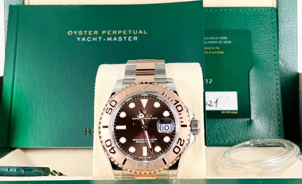 Yacht-Master 40 18K Roségold, Schokoladen-Zifferblatt, Komplettset