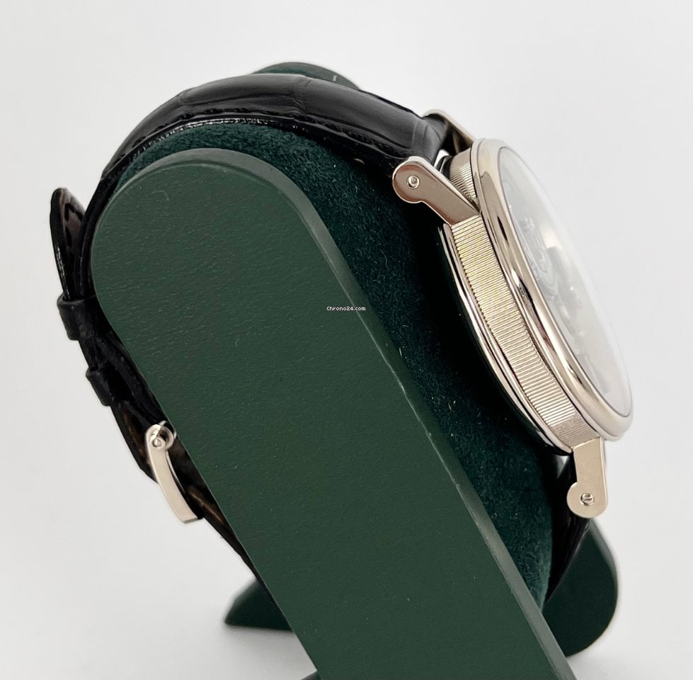 Tradition 7057 40 mm Handaufzug 18 kt Weißgold Skelett, Box und Papiere, Zustand 99 %