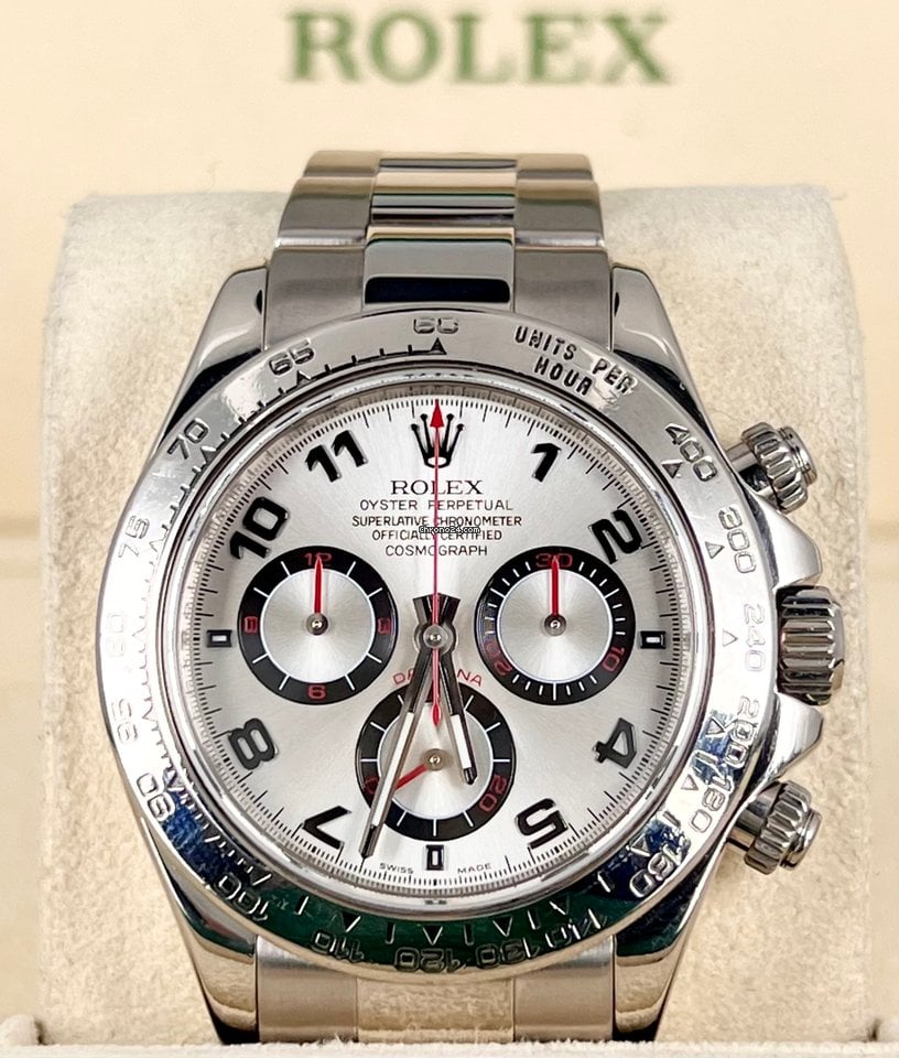 Daytona Racing-Zifferblatt, 18K Weißgold, Z-Seriennummer, Box und Papiere