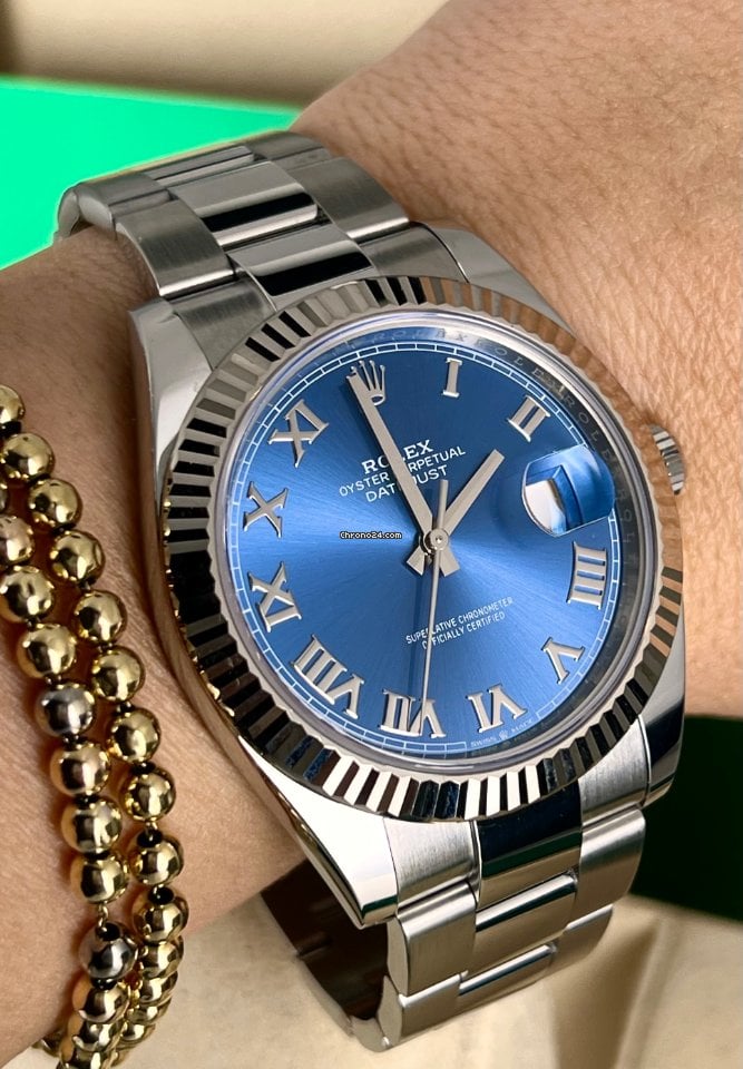 Rolex Datejust 41 blaues Azzurro-Zifferblatt