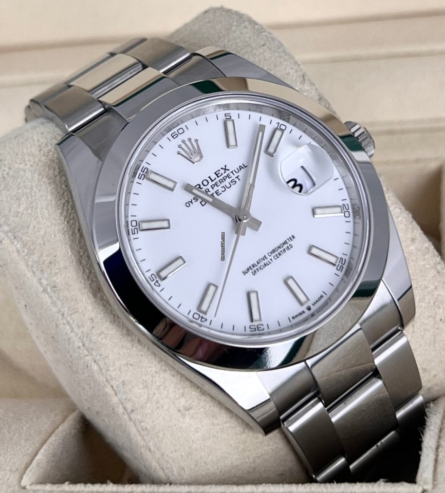 Rolex Datejust 41 weißes Zifferblatt, Komplettset