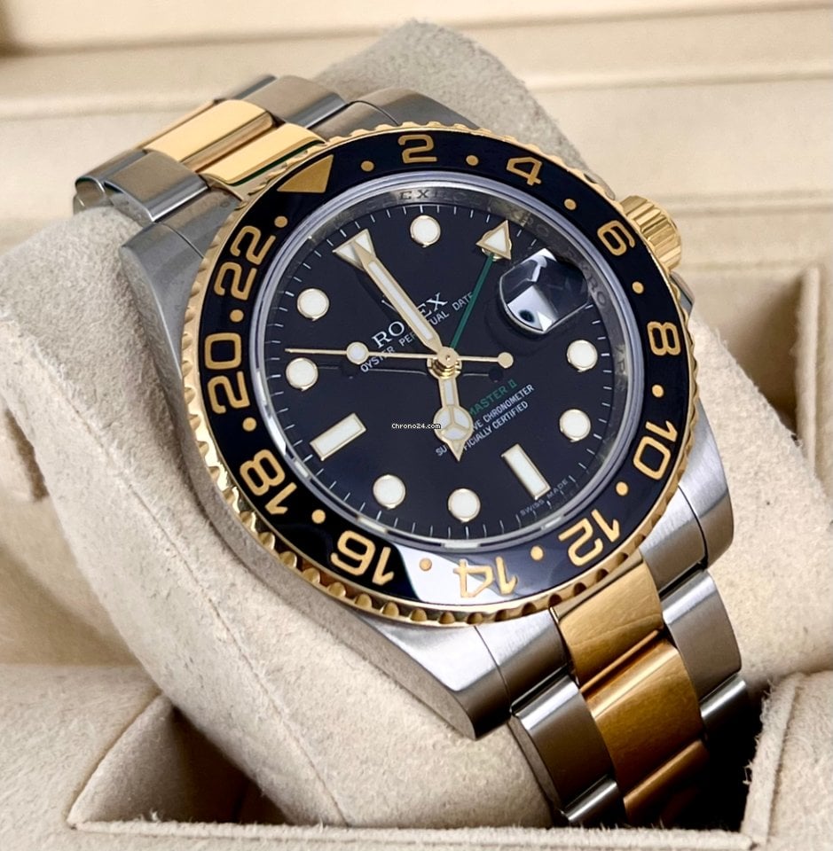 GMT-Master II 2008, wie neu, Box und Papiere, Stahl und Gold