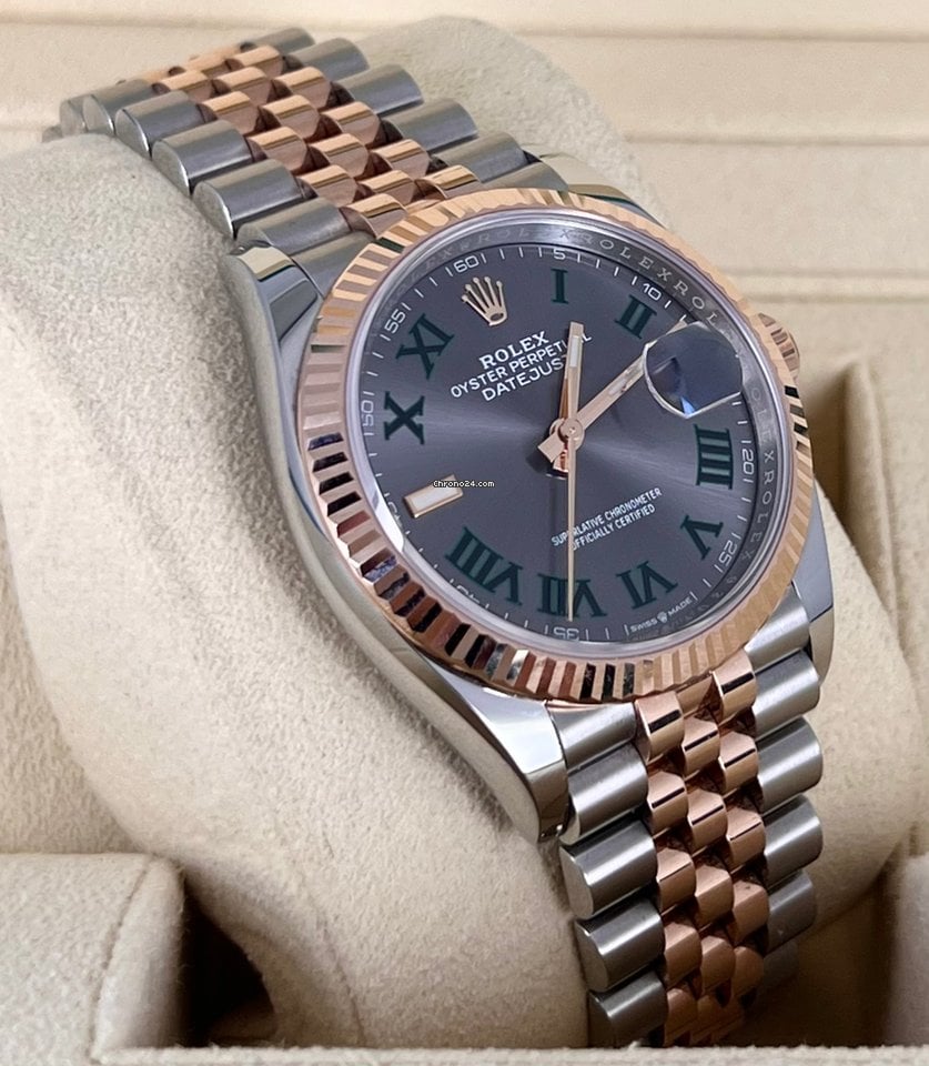 Datejust 36 mm Wimbledon-Zifferblatt, 18K Roségold