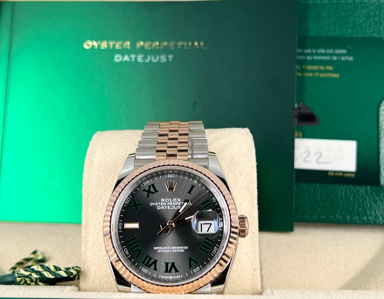 Datejust 36 mm Wimbledon-Zifferblatt, 18K Roségold