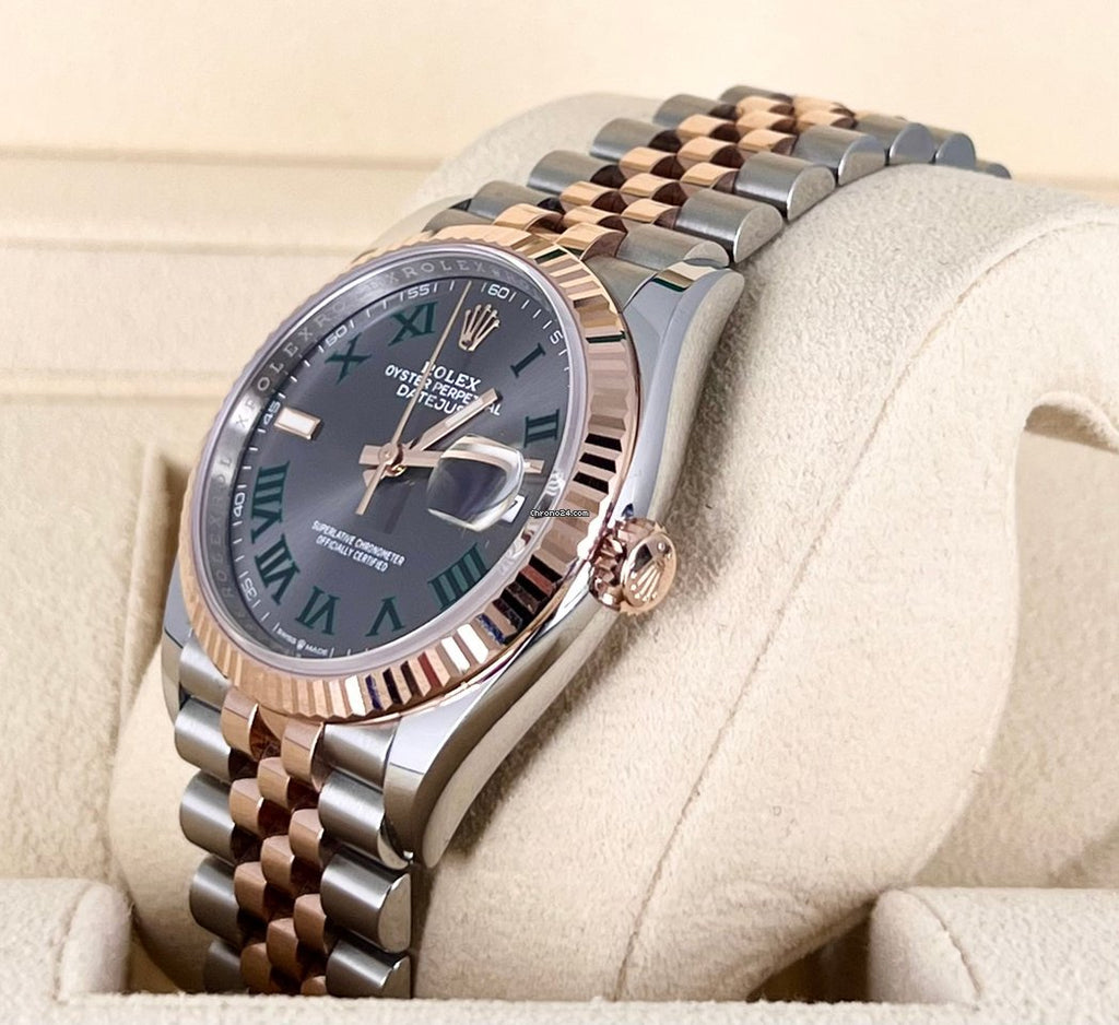 Datejust 36 mm Wimbledon-Zifferblatt, 18K Roségold