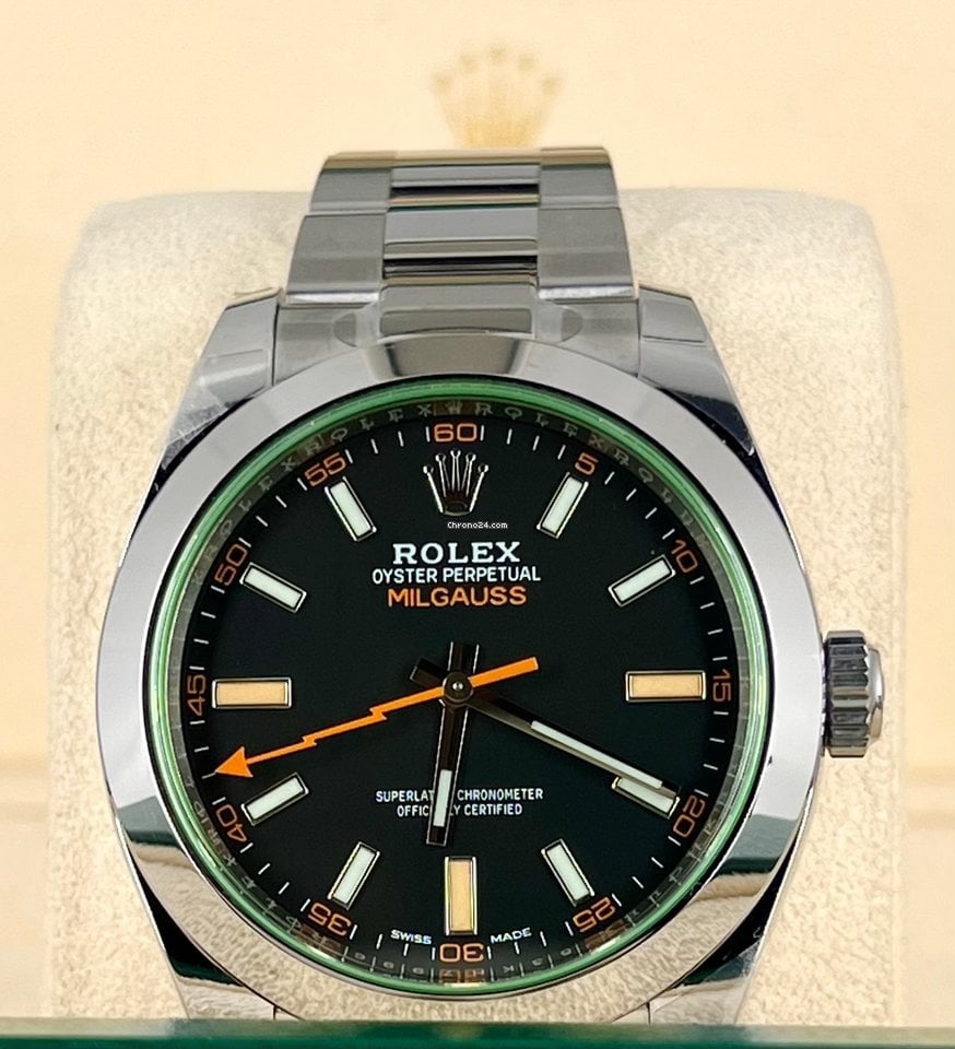 Milgauss 2022, wie neu, eingestellt, mit grünem Glas