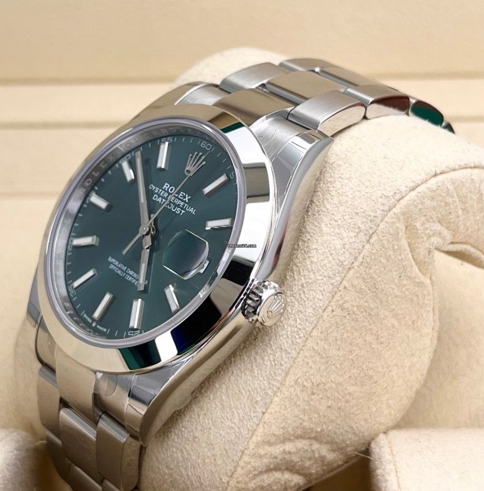 Datejust 41 mm grünes Zifferblatt,, Box und Papiere