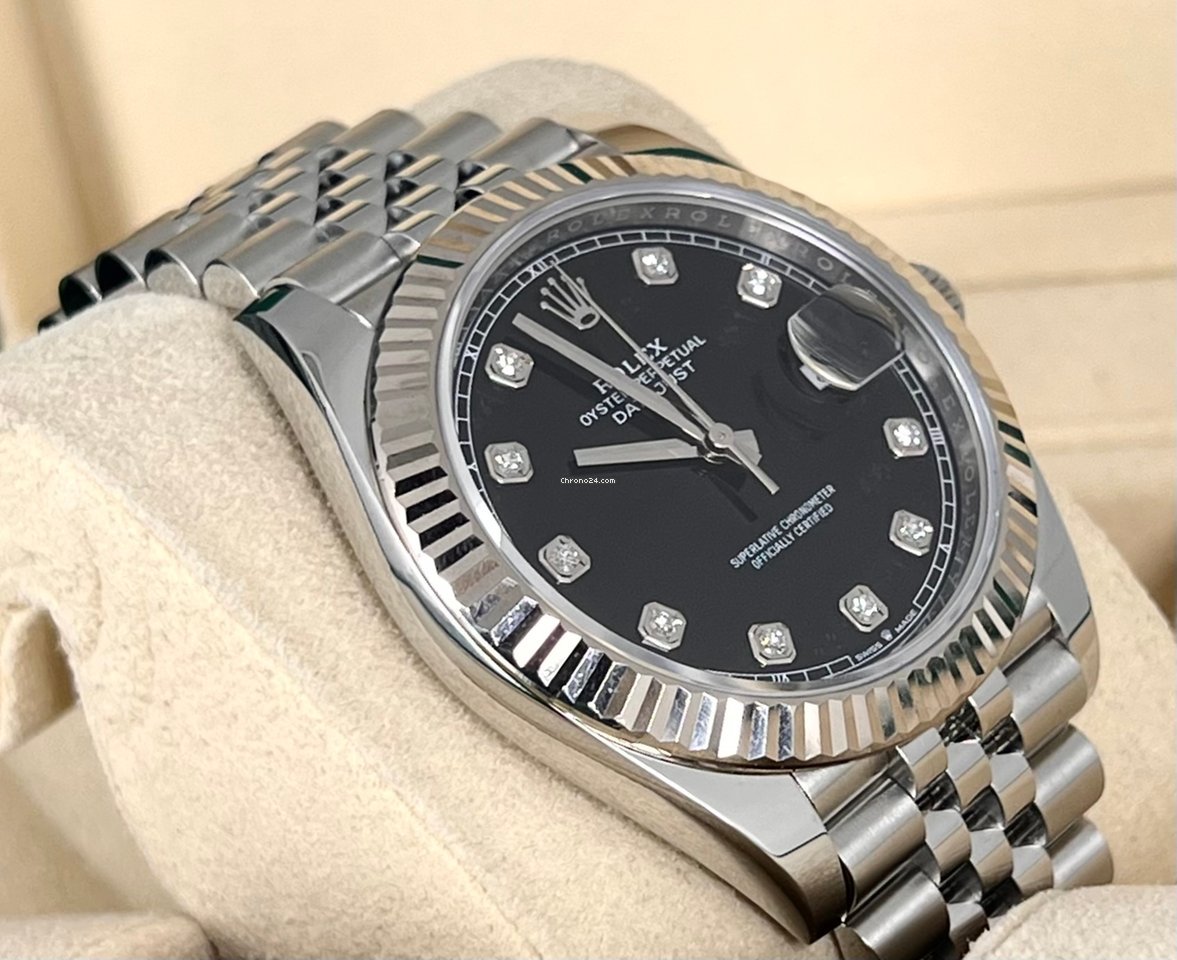 Datejust 41 schwarzes Zifferblatt mit Diamanten