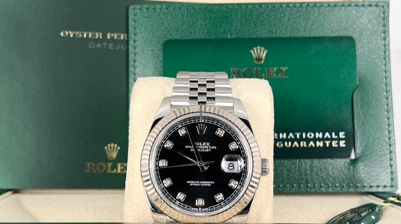 Datejust 41 schwarzes Zifferblatt mit Diamanten