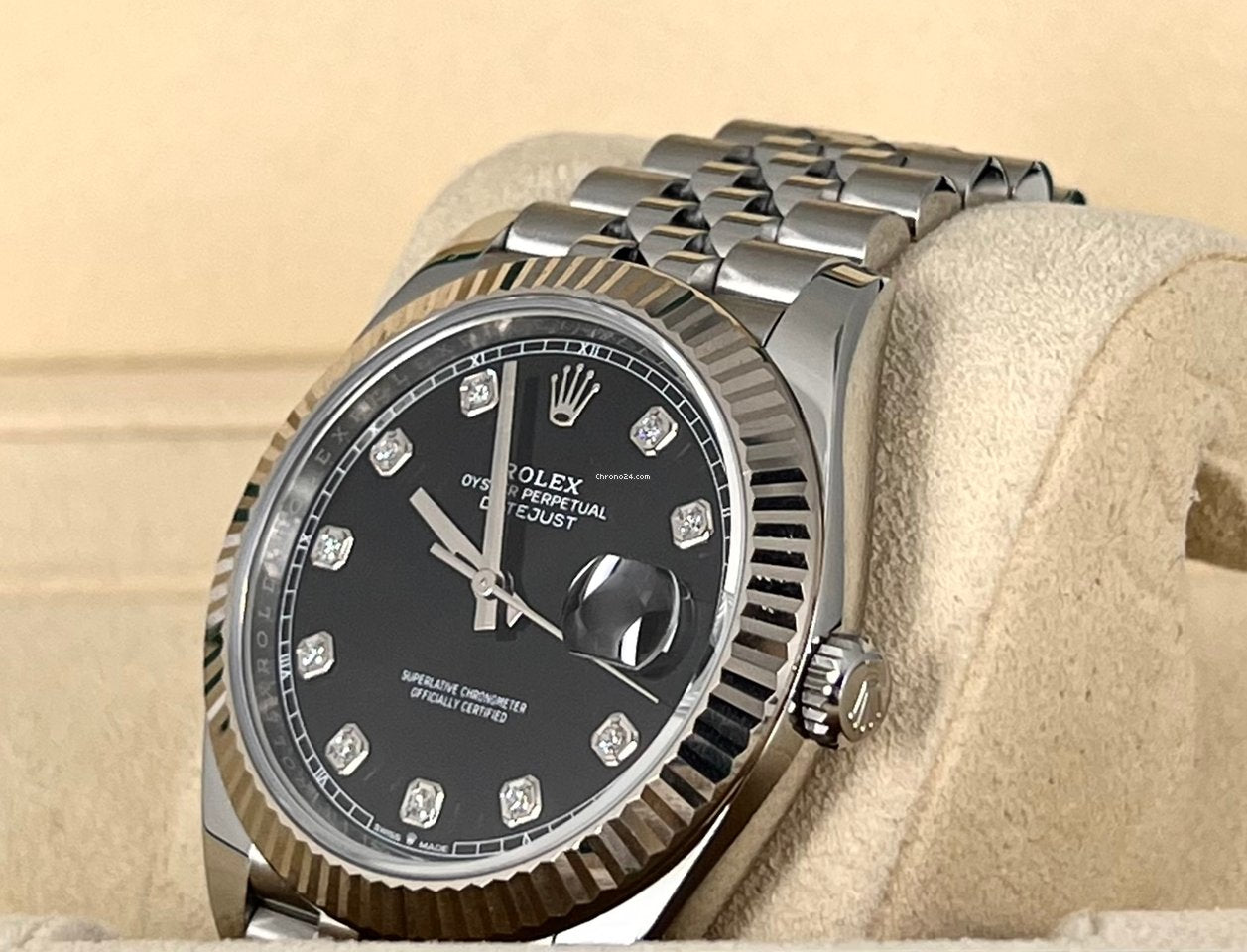 Datejust 41 schwarzes Zifferblatt mit Diamanten