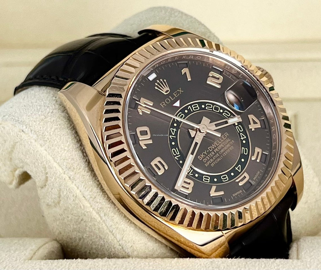 Sky-Dweller Schokoladenfarbenes Zifferblatt, 18K Roségold, Full Set, 2015