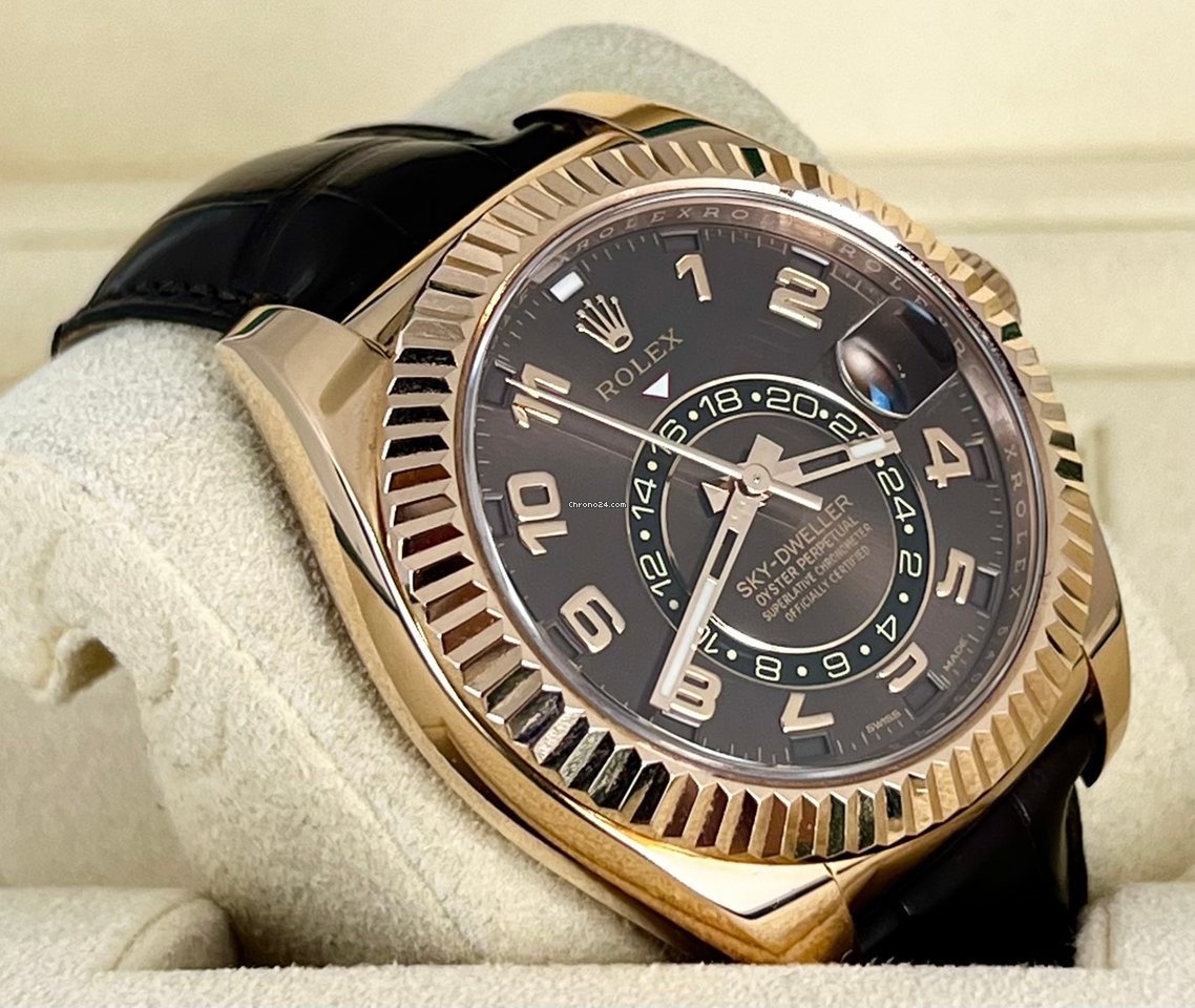 Sky-Dweller Schokoladenfarbenes Zifferblatt, 18K Roségold, Full Set, 2015