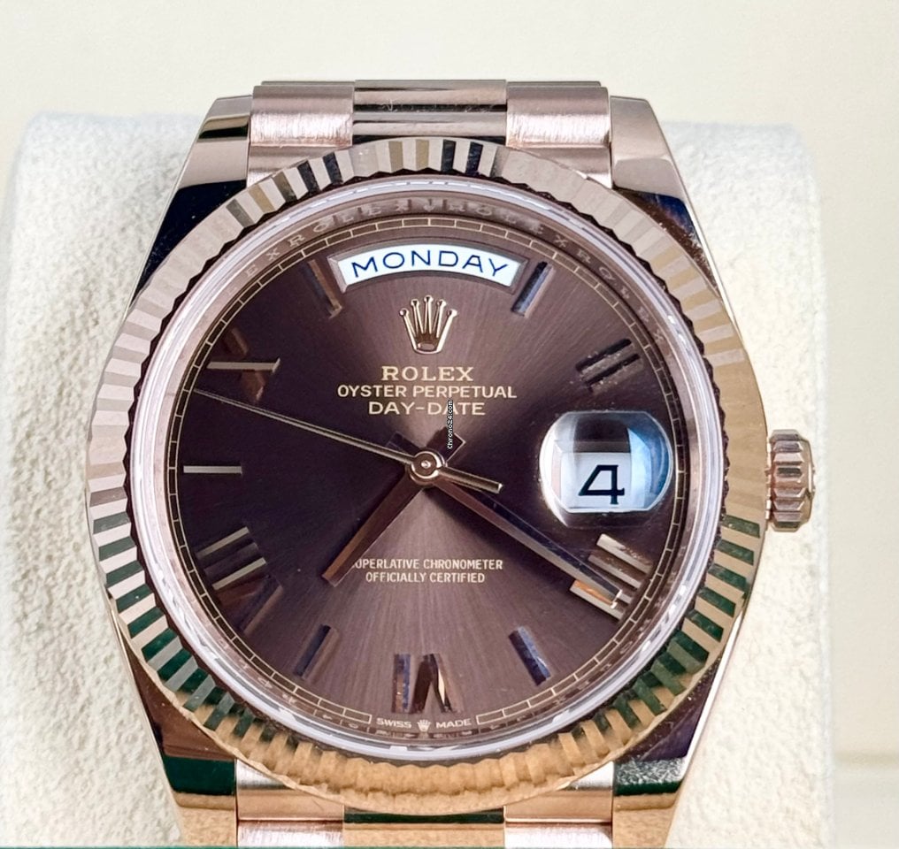 Day-Date 40 römisches schokoladenfarbenes Zifferblatt, Roségold