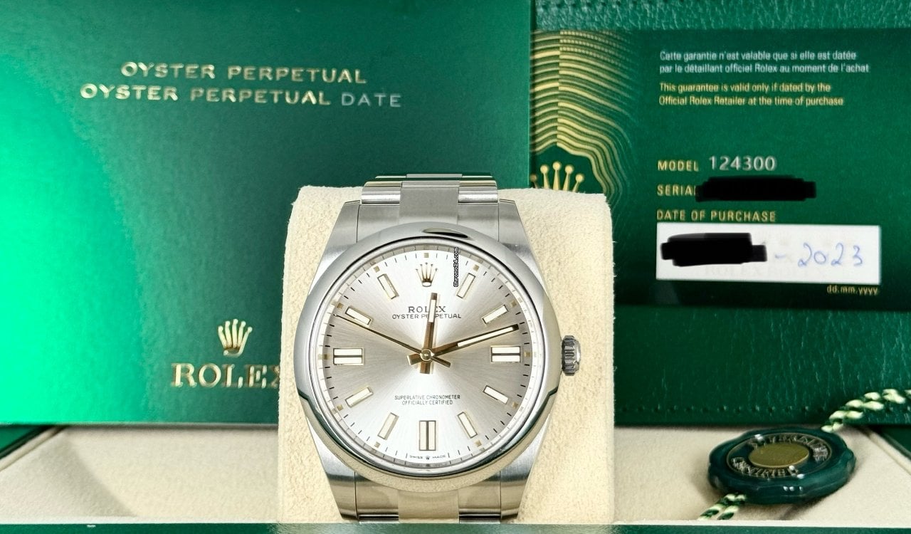Oyster Perpetual 41 graues Zifferblatt mit goldenen Zahlen