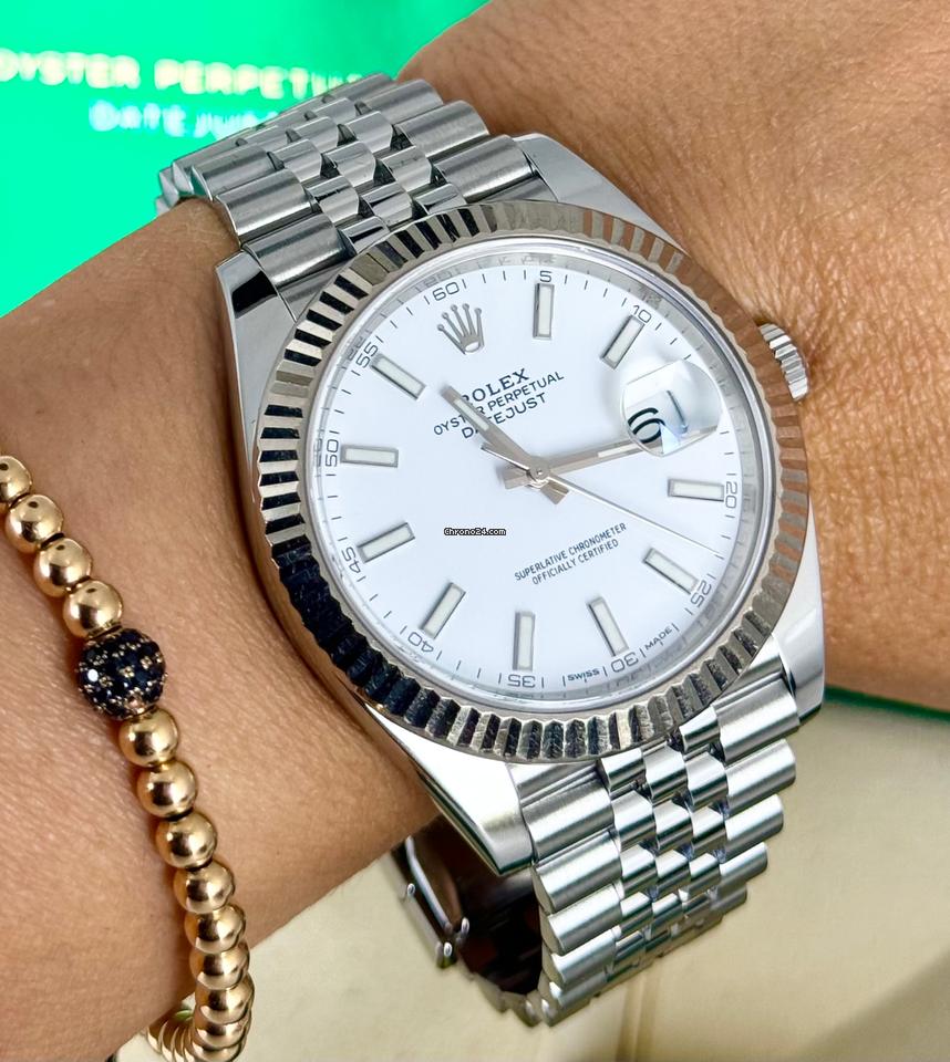 Datejust 41 zertifiziert, Weißgoldlünette, Jubilé-Band