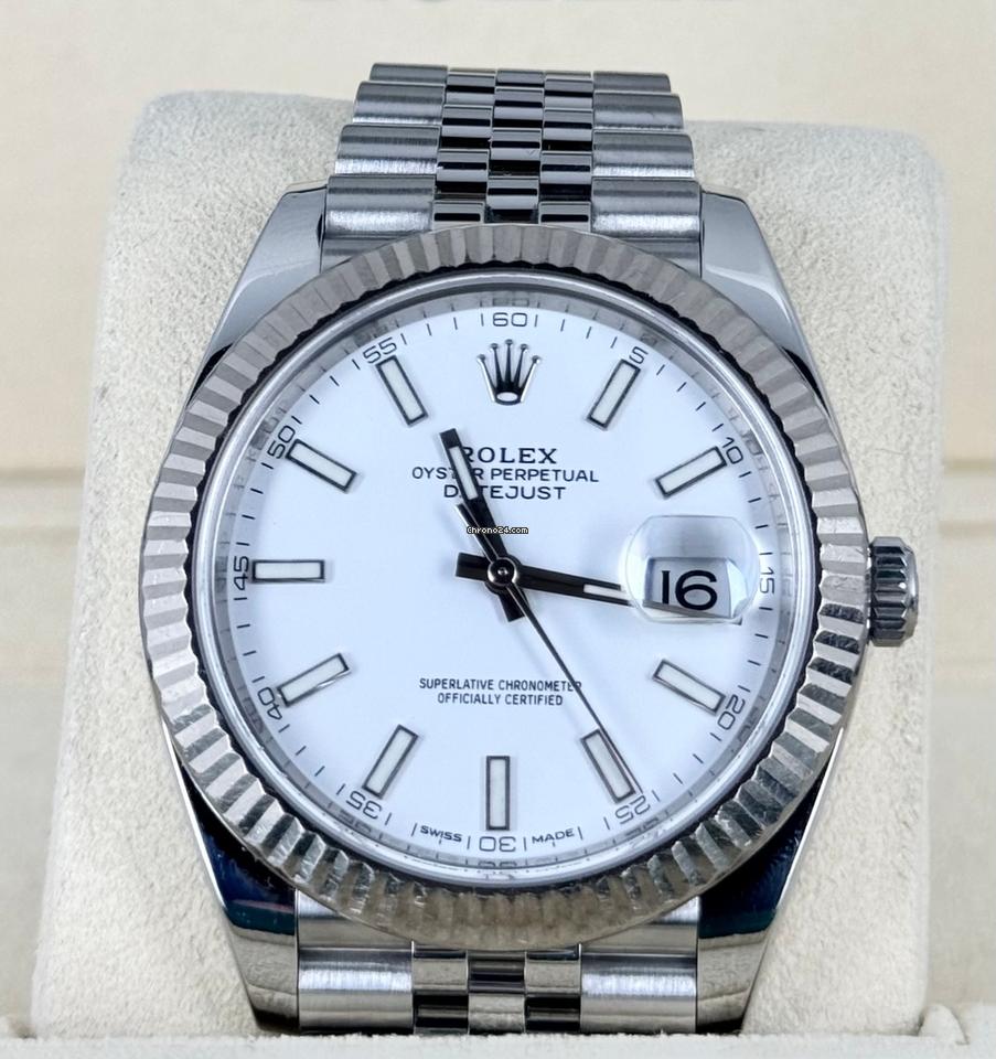 Datejust 41 zertifiziert, Weißgoldlünette, Jubilé-Band