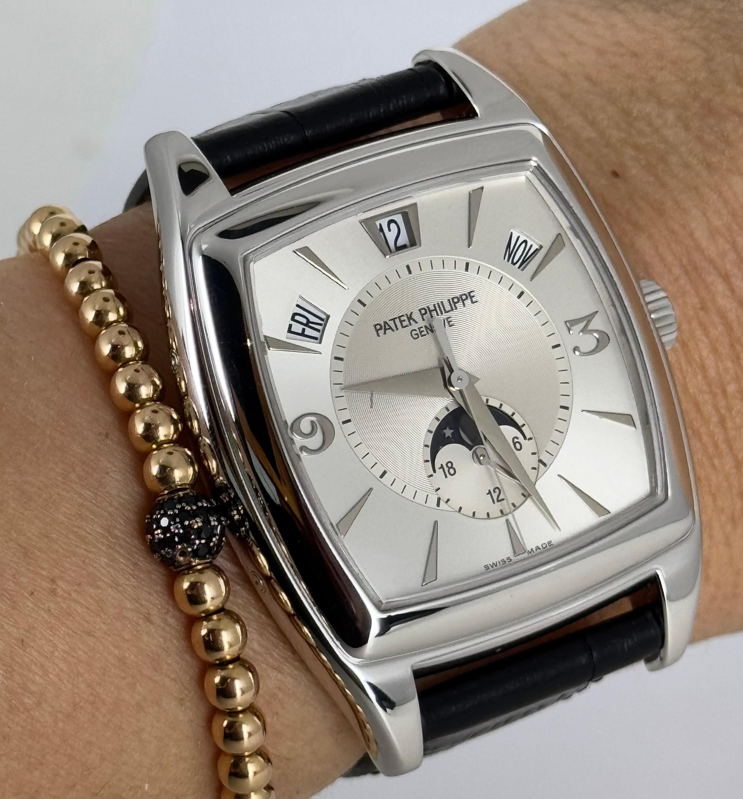 Gondolo Zertifiziert Jahreskalender 18K Weißgold B&P wie neu
