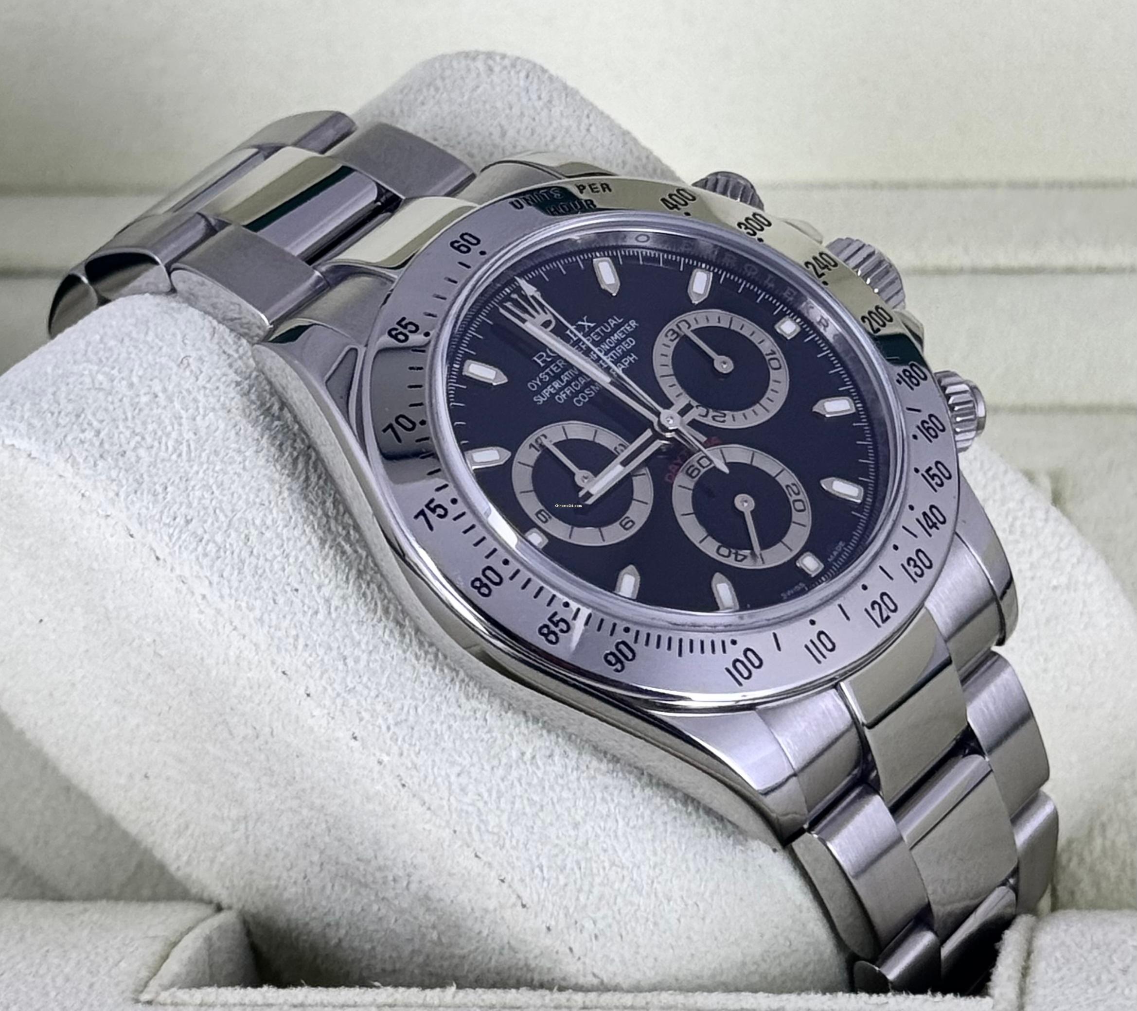 Rolex Daytona Cosmograph Seriennummer Z (RRR), nur Uhr, schwarzes Zifferblatt