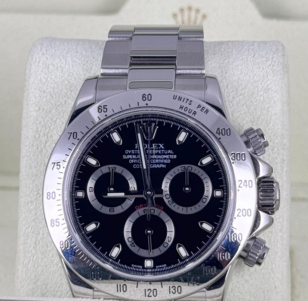Rolex Daytona Cosmograph Seriennummer Z (RRR), nur Uhr, schwarzes Zifferblatt