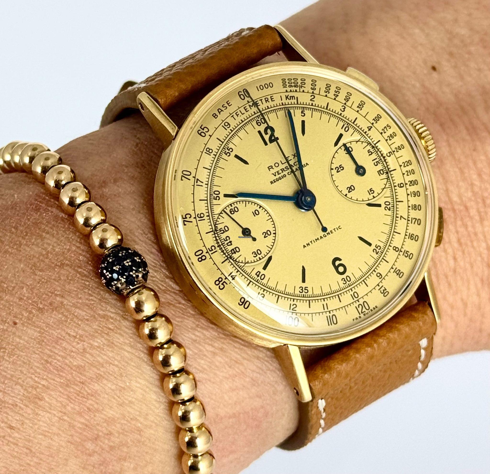 Rolex Chronograph Versace mit Multiskalen-Zifferblatt, neu bedrucktes Zifferblatt