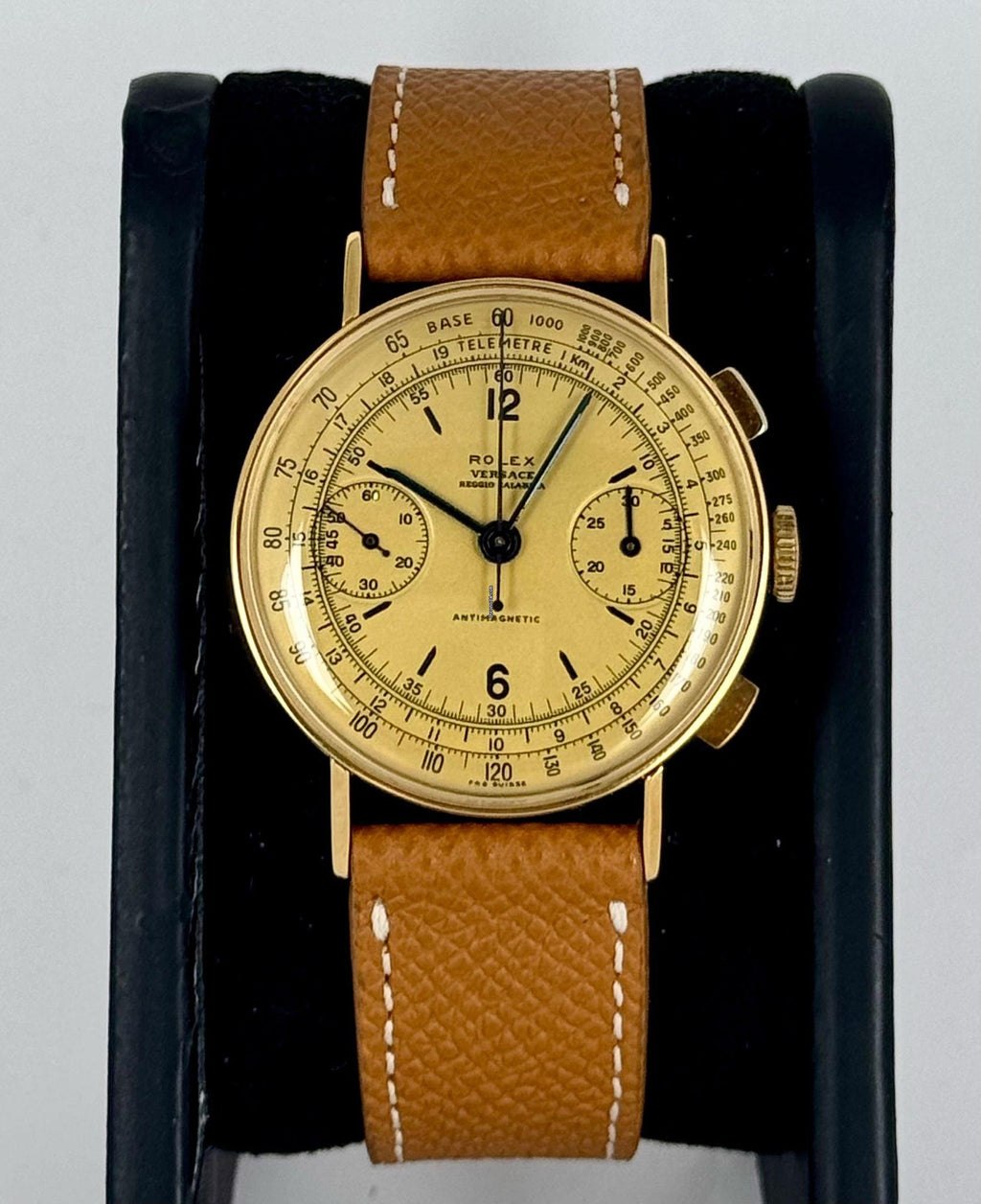 Rolex Chronograph Versace mit Multiskalen-Zifferblatt, neu bedrucktes Zifferblatt