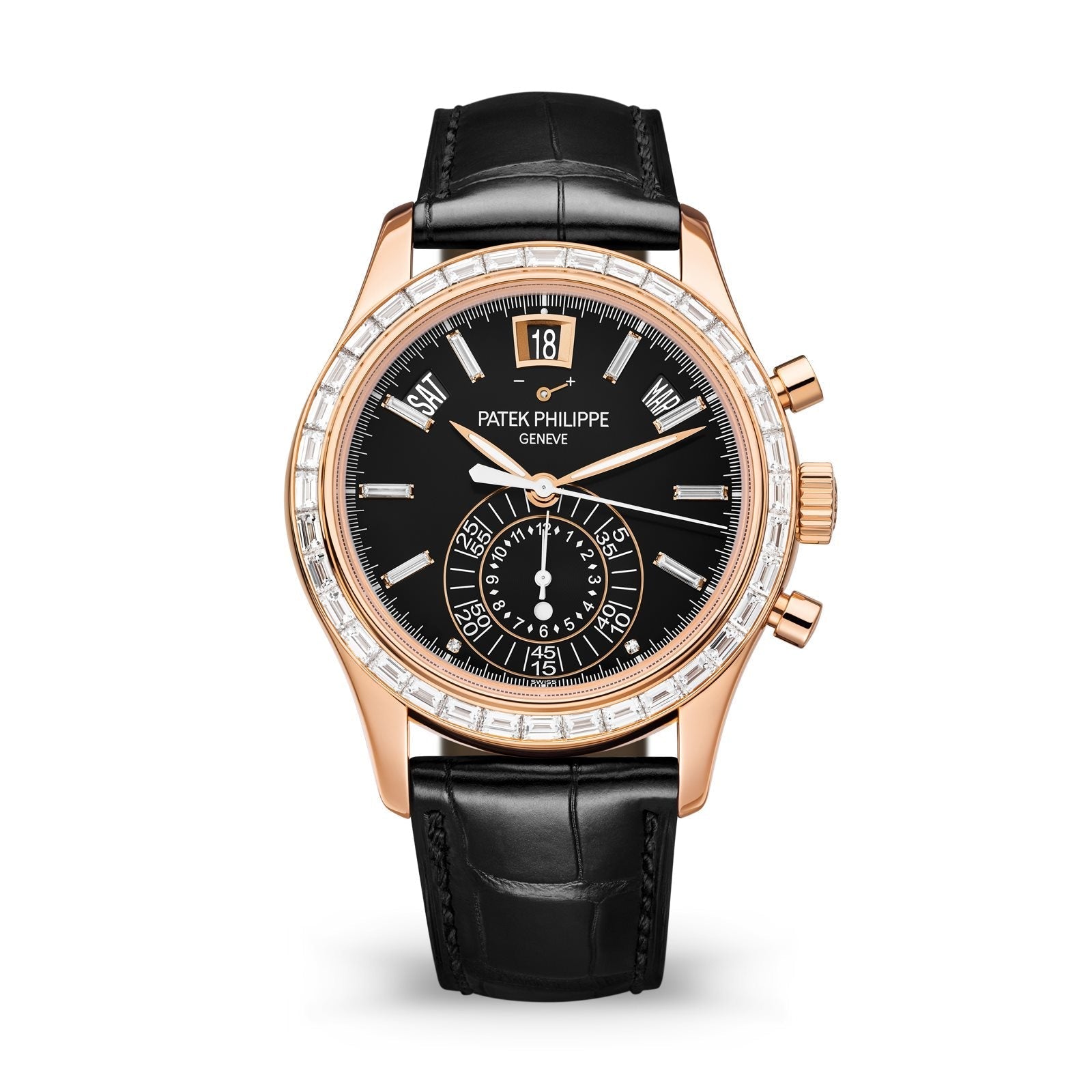 Komplikationen Flyback-Chronograph Jahreskalender mit Diamanten