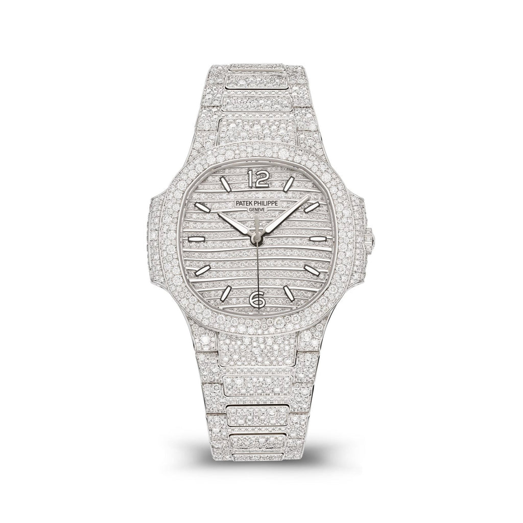 Nautilus Damen Automatik mit vollständigem Diamantbesatz