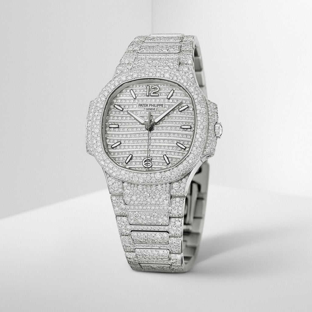 Nautilus Damen Automatik mit vollständigem Diamantbesatz