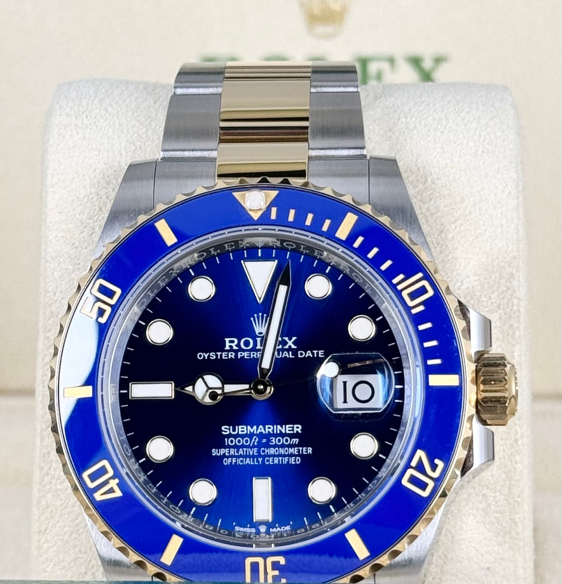 Submariner Stahl Gelbgold 41 mm „Bluesy“, neu