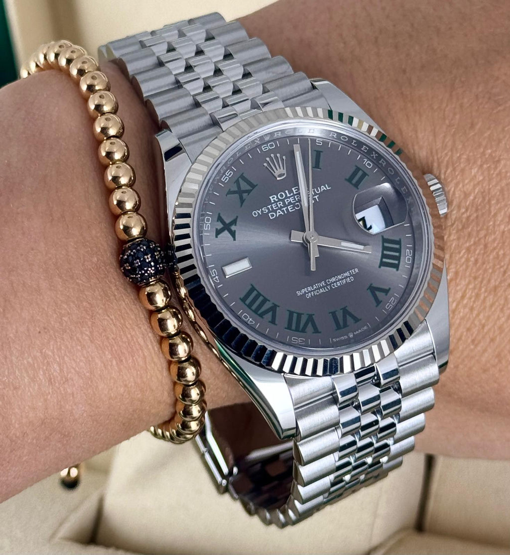 Rolex Datejust 36 Zertifiziert 18K Weißgoldlünette nach vollständigem Service 2021 Wie neu