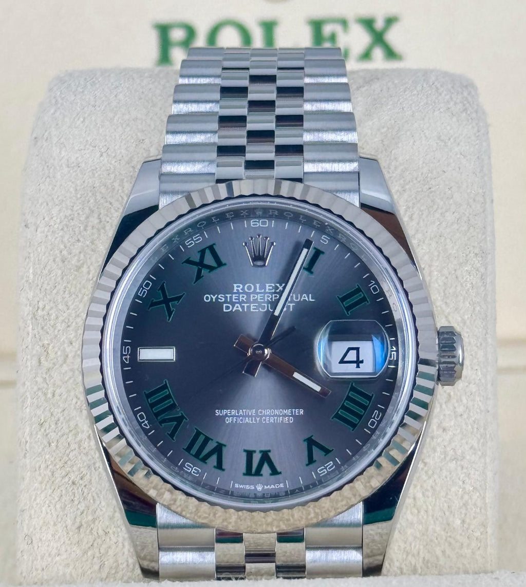 Rolex Datejust 36 Zertifiziert 18K Weißgoldlünette nach vollständigem Service 2021 Wie neu