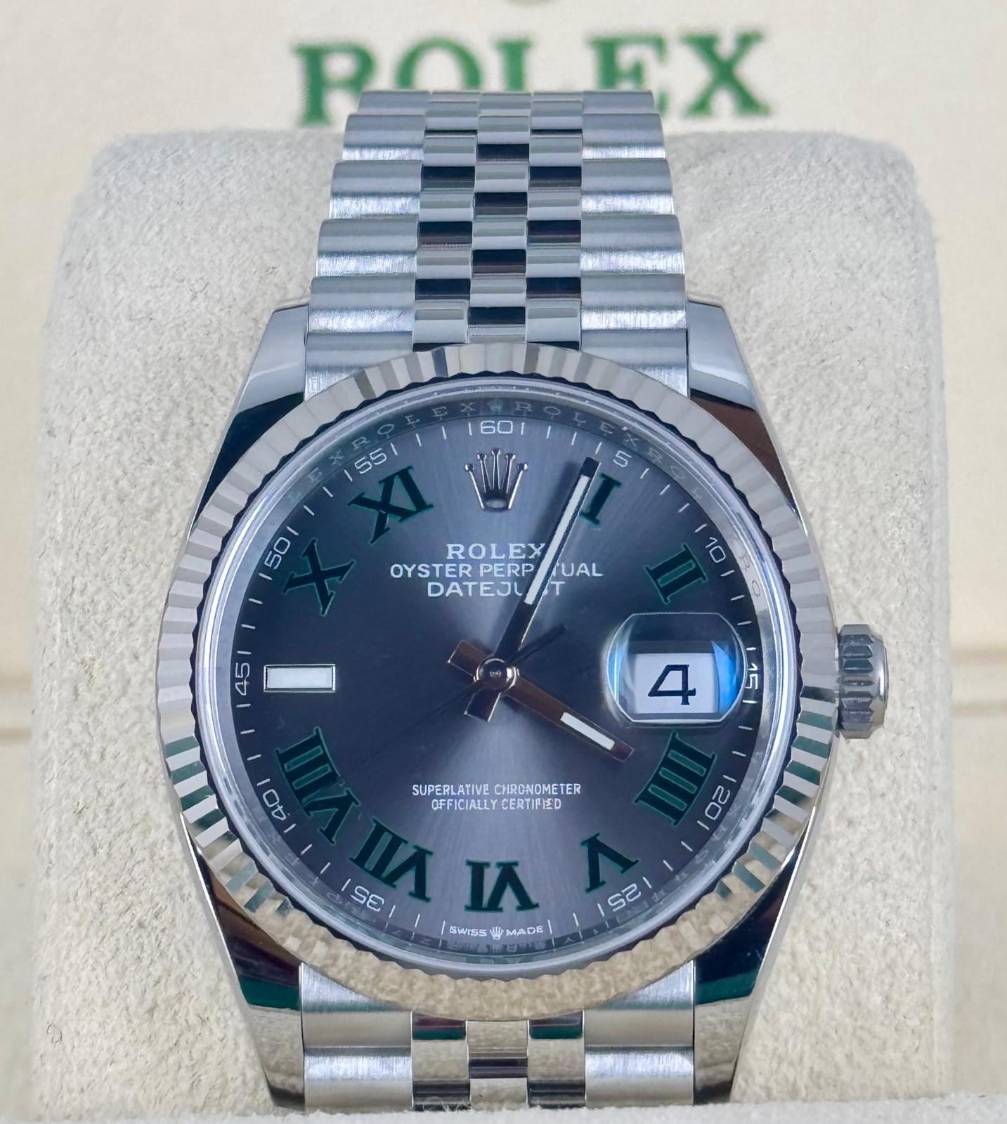 Rolex Datejust 36 Zertifiziert 18K Weißgoldlünette nach vollständigem Service 2021 Wie neu