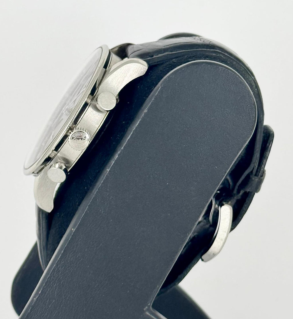 IWC Portuguese Chronograph mit Originalkarte Schwarzes Zifferblatt