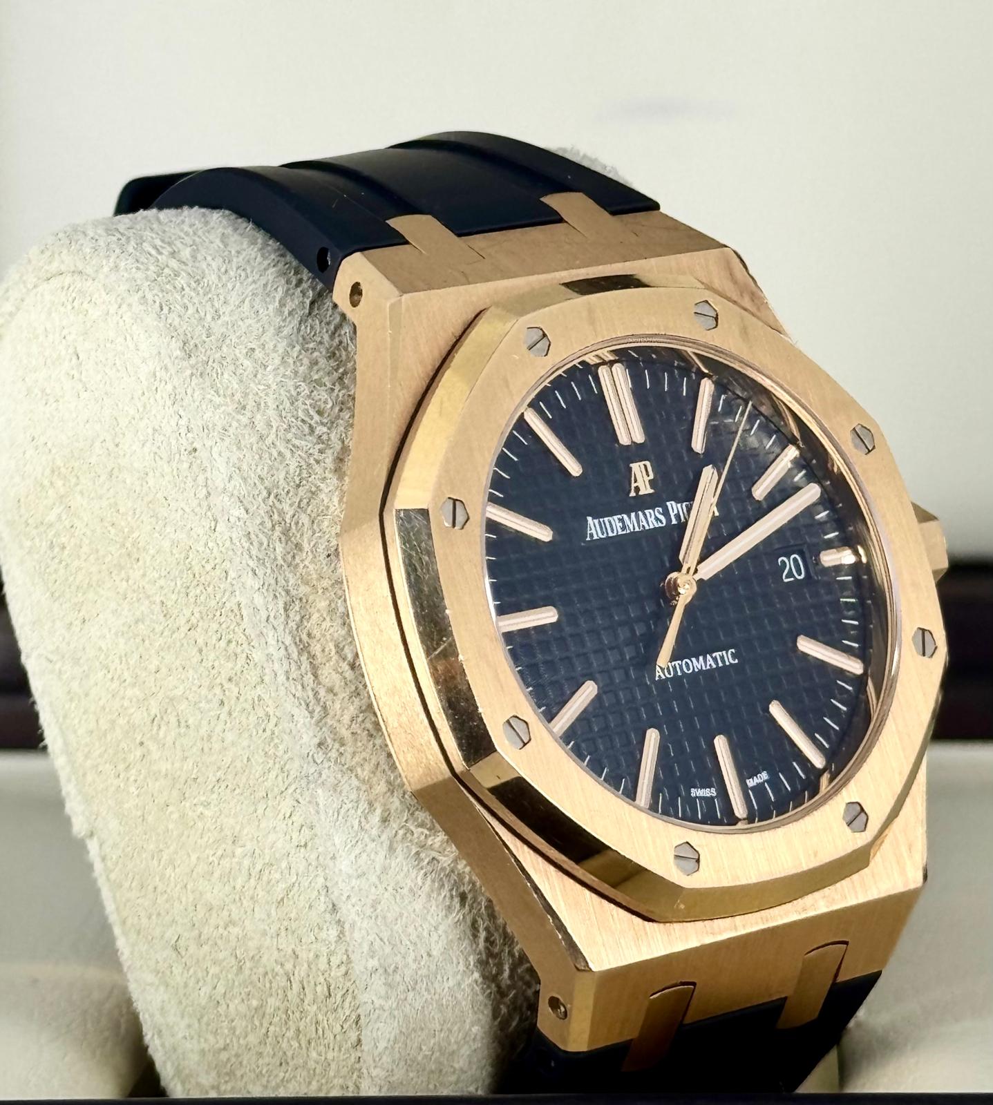 Royal Oak Automatik 41 mm aus Roségold mit Box, nie poliert