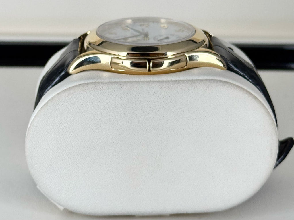 Travel Time 18K Gelbgold Box und Papiere Wie neu Service Bester Preis