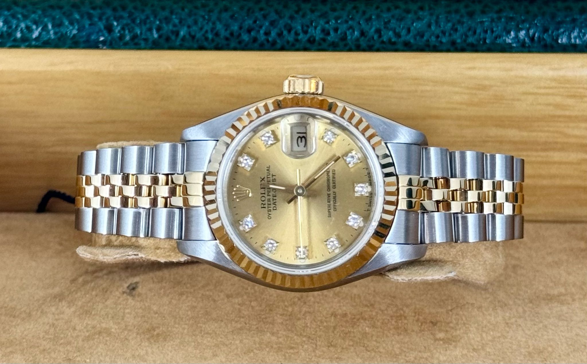 Lady-Datejust 26 mm Stahl und Gold Sehr guter Zustand Box und Papiere