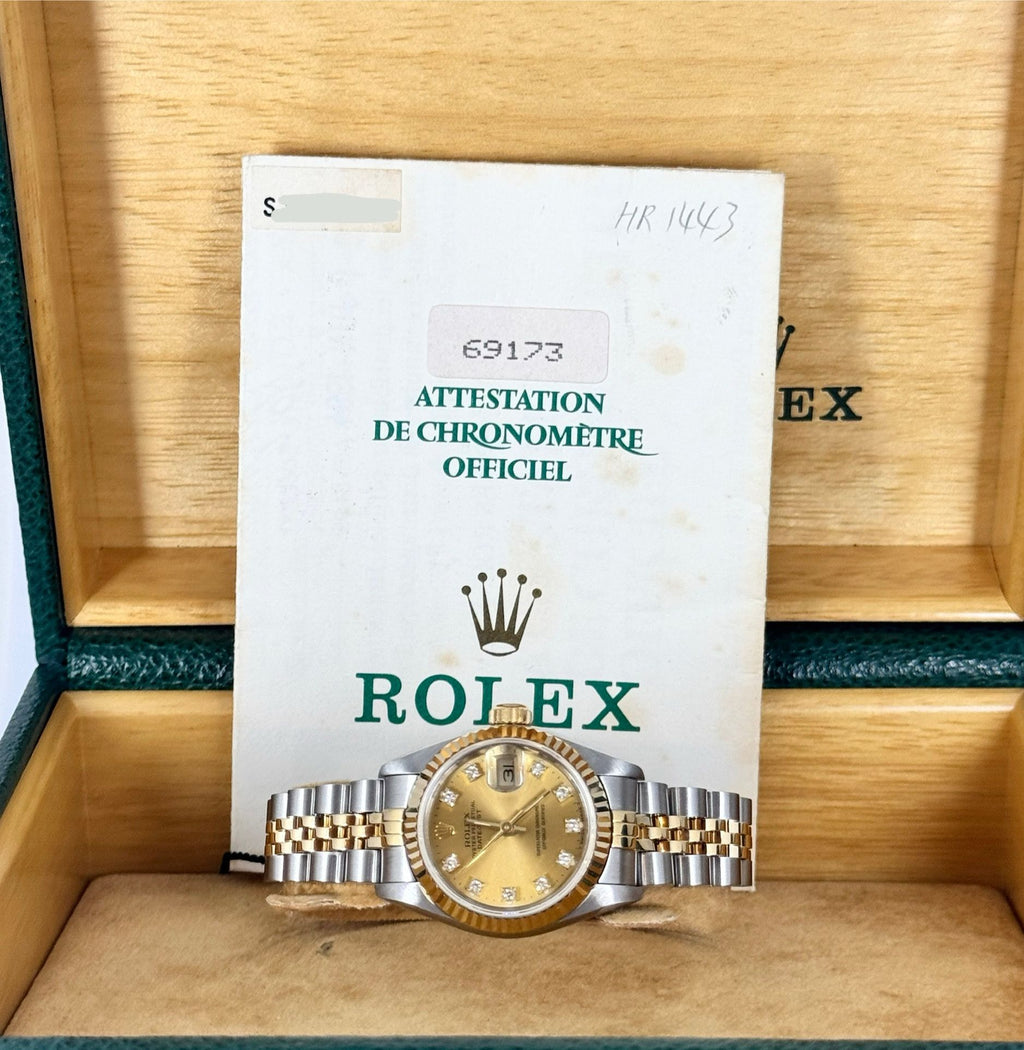 Lady-Datejust 26 mm Stahl und Gold Sehr guter Zustand Box und Papiere
