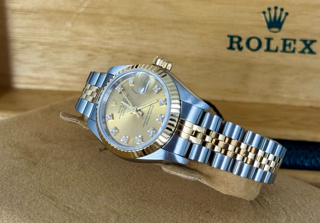 Lady-Datejust 26 mm Stahl und Gold Sehr guter Zustand Box und Papiere