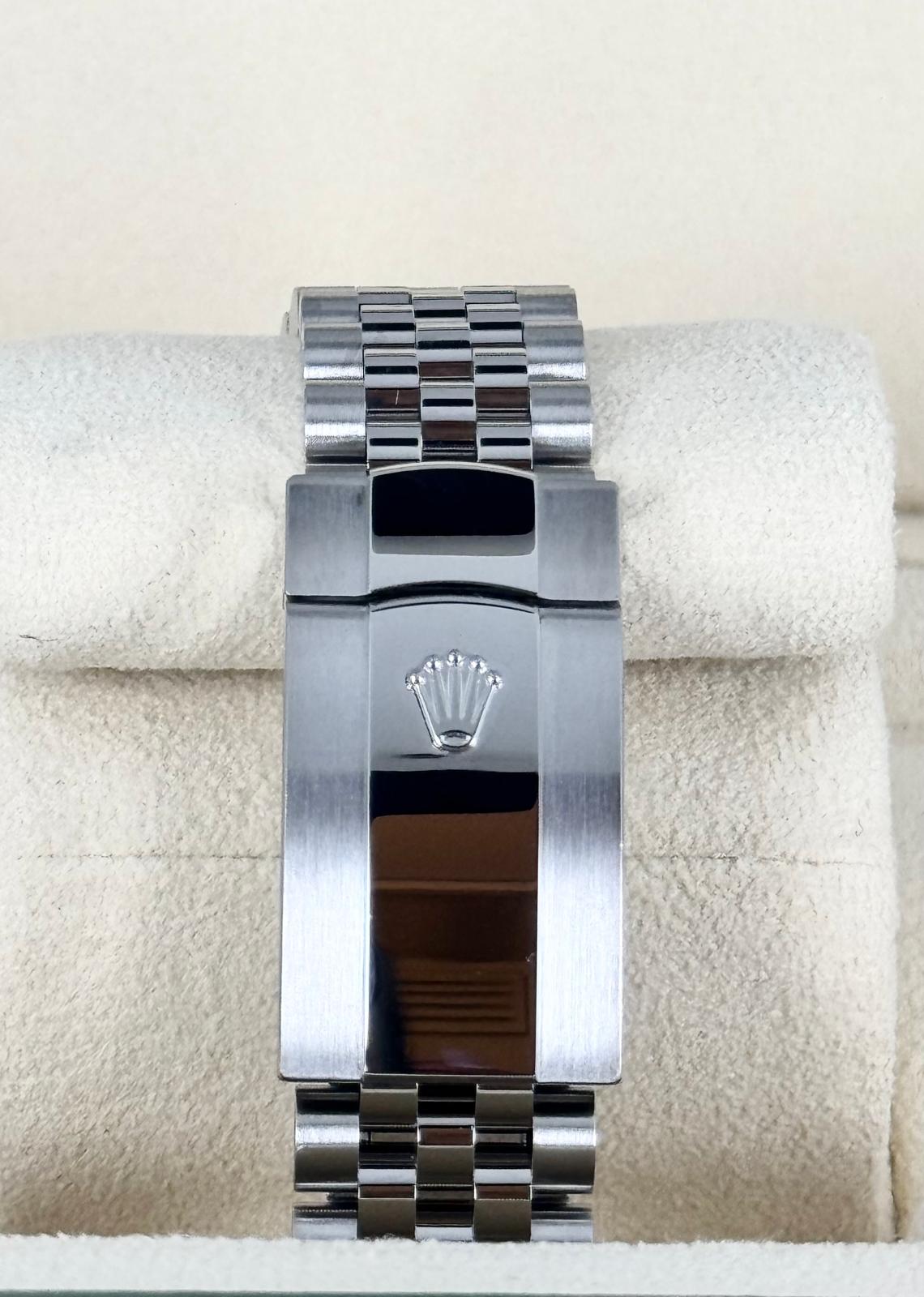 Rolex Datejust 36 Weißgold-Lünette Jubilee-Armband Blaues Zifferblatt mit Strichindizes Komplettset