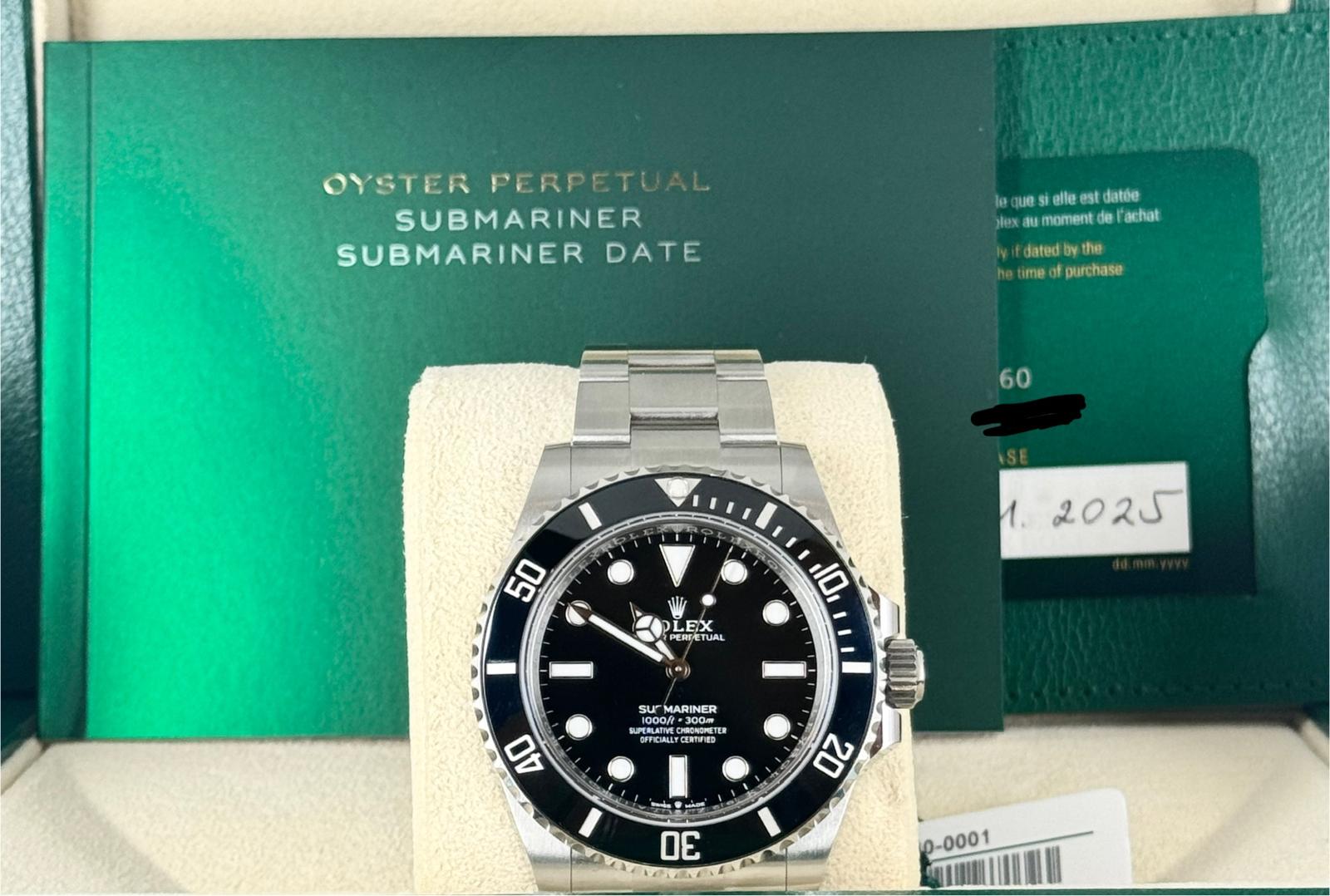 Rolex Submariner (ohne Datum) 2025, neu, Full Set inklusive Originalrechnung