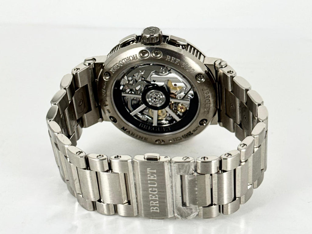 Breguet Marine Chronograph 5527 BB 18 K Weißgold Full Set 2022 nach Service BESTER PREIS WELTWEIT!
