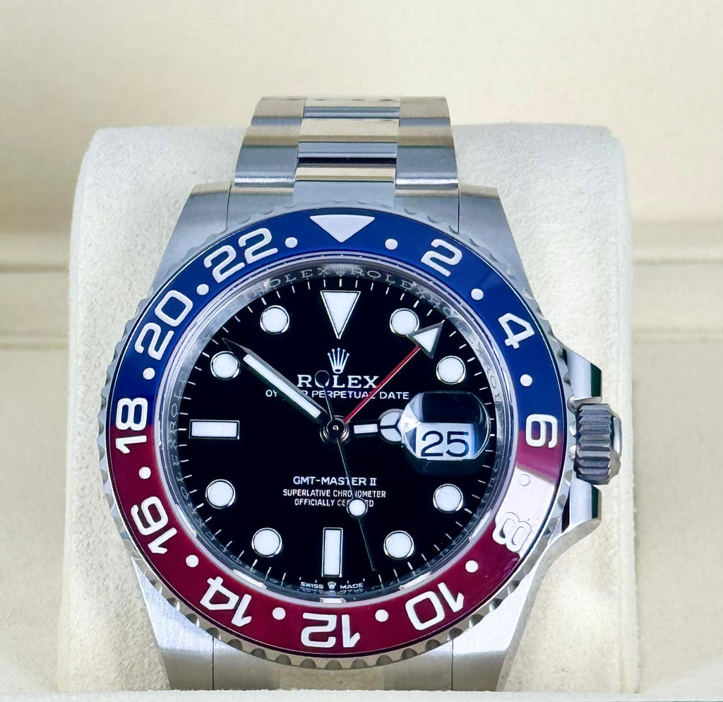 Rolex GMT-Master II Pepsi am Oyster-Band, Full Set, brandneu