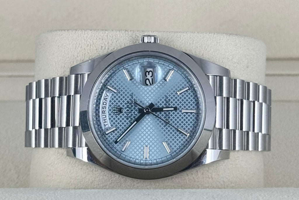 Rolex Day-Date 40 Platin beste Preise weltweit Platin 950 2016 EU-Set Komplettset unpoliert !!